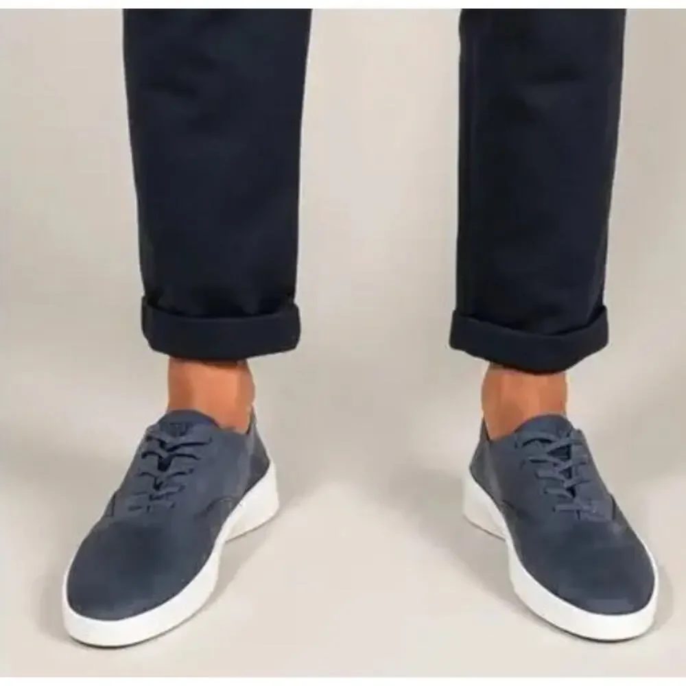 Wolf And Shepherd Cruise Lace Up Sneakers Navy Blue Nubuck Leather Size 10
